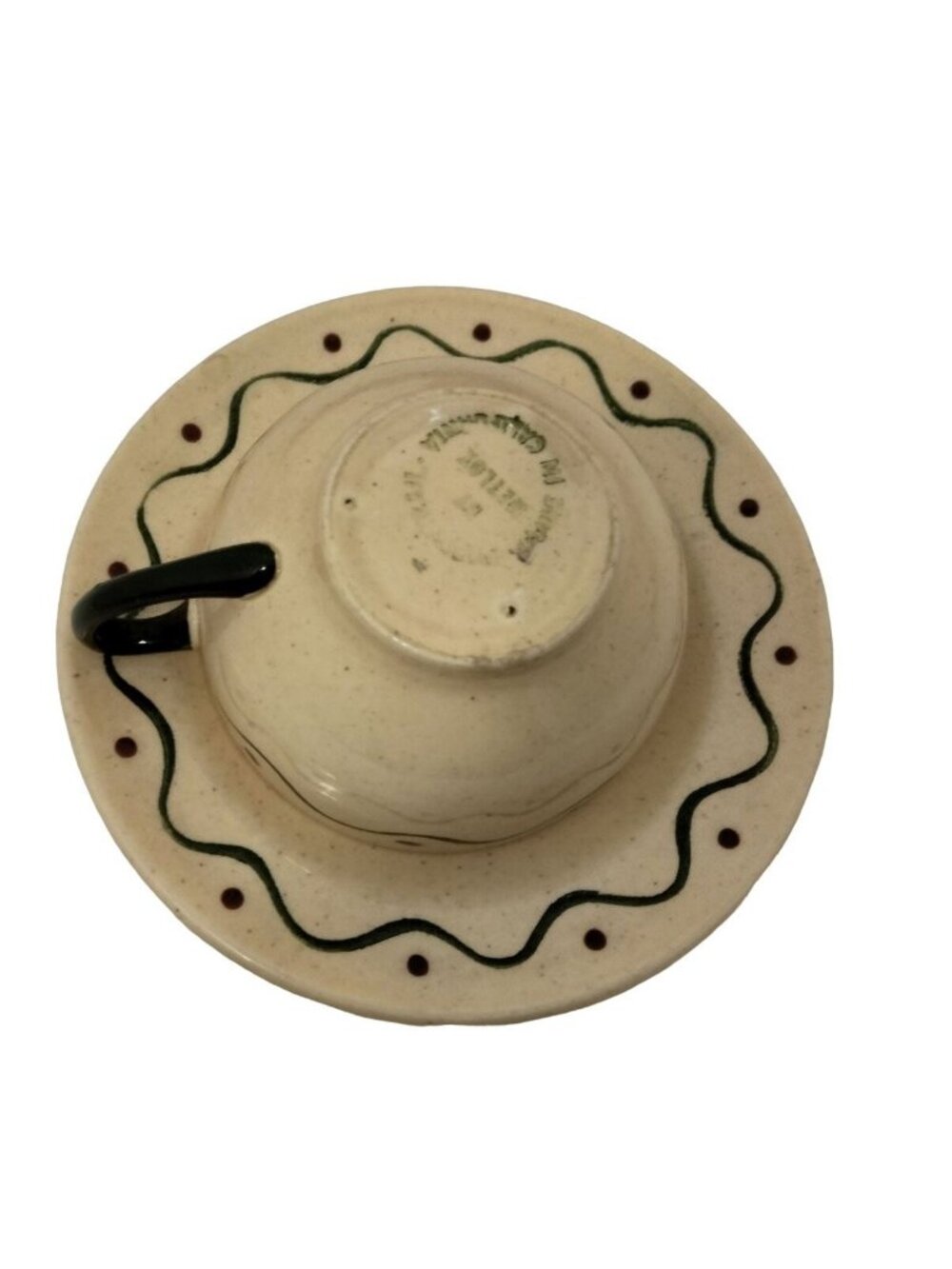 Metlox Poppytrail Green Rooster Tea Cup Saucer Lot 4 Sets California Pottery - Picture 9 of 15